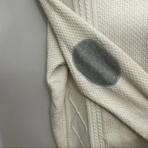 BDG knitted elbow patch ivory sweater Small - Picture 3 of 7